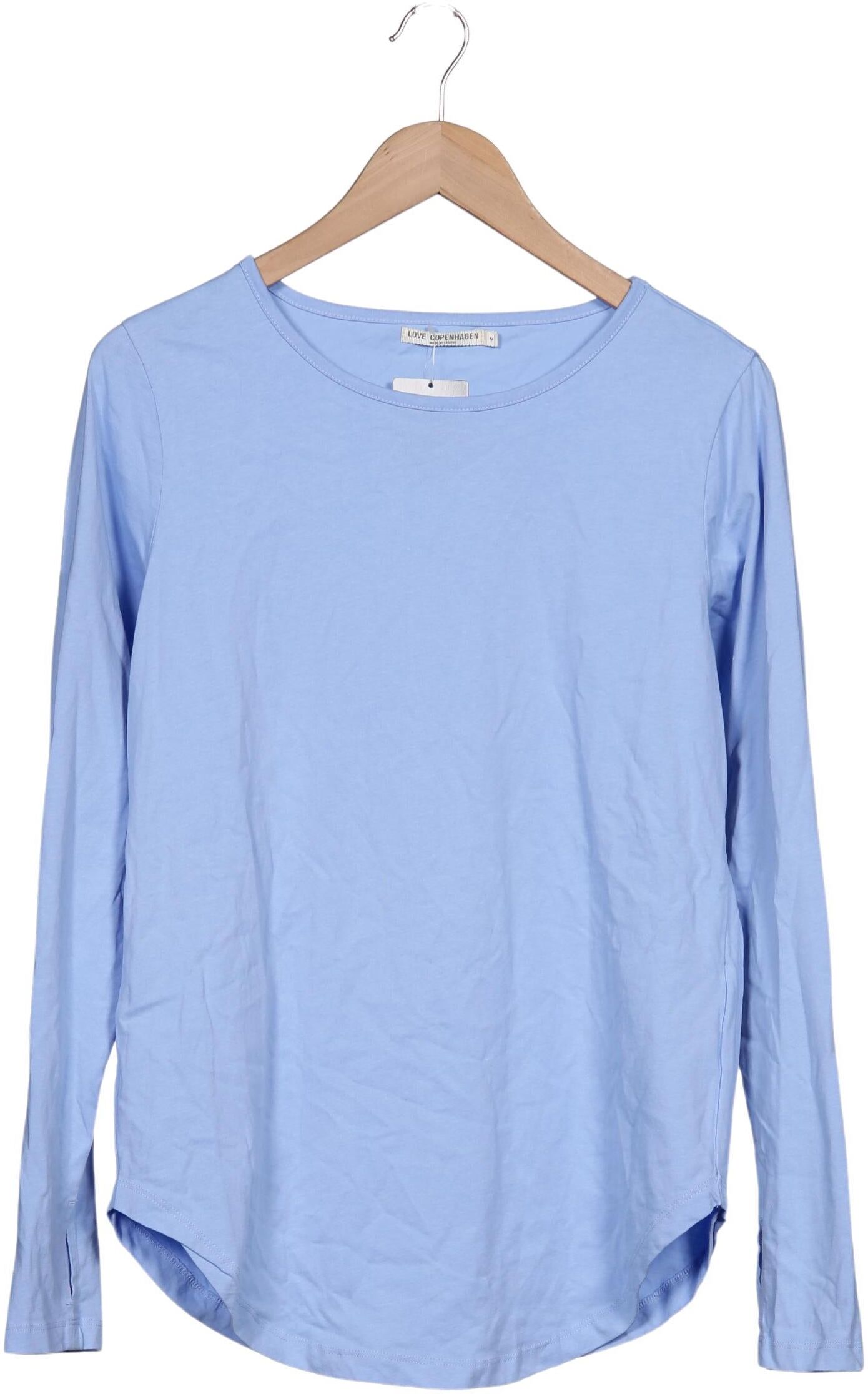 Love Copenhagen Damen Langarmshirt, Hellblau, Gr. M, Baumwolle - Second Hand