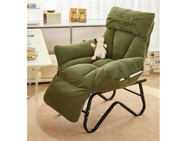 TERAZUNO Moderner Relaxsessel mit Fußstütze – Weich gepolsterter Loungesessel aus Cord mit verstellbaren Funktionen und Aufbewahrungstasche