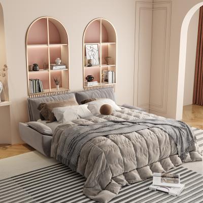 Loedds 73.2-Inch Queen Pull-Out Sofa Bed in Grey with 3-in-1 Convertible Design