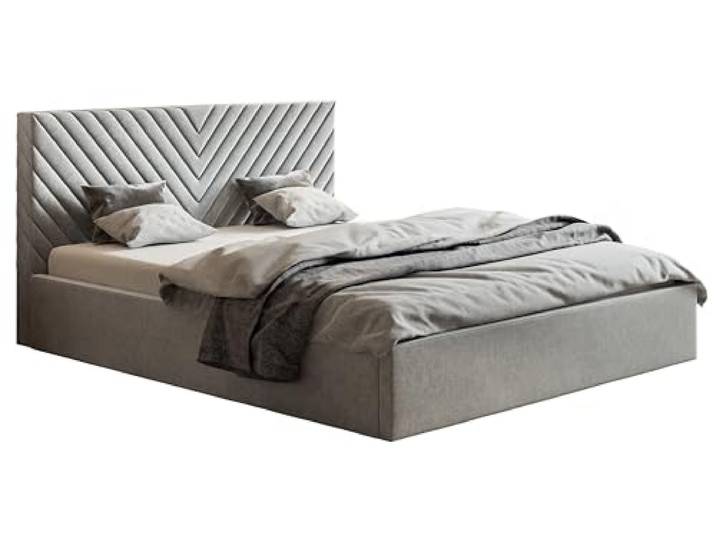 Emporius Doppelbett 140x200 Loris - Schlafzimmer, Bettkasten, Lattenrost - Polsterbett 140x200 (Grau - Jasmine 90)
