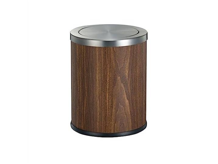 MYUYEE Mülleimer für den Innenbereich Badezimmer-Mülleimer Edelstahl rund kreativer Leder-Shaker-Bezug für Zuhause Badezimmer Küche Wohnzimmer Schlafzimmer，AL