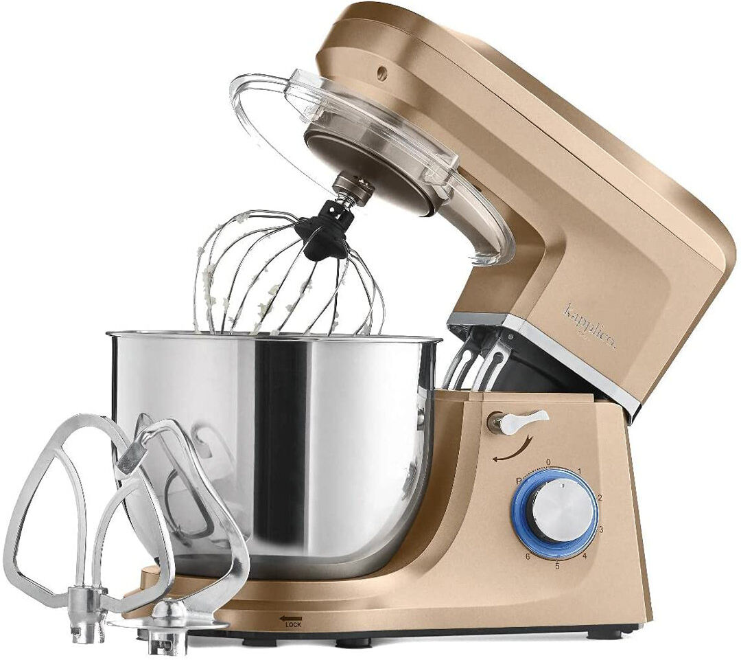 Kapplico 6 Speed 7L Stand Mixer Dough Hook, Mixer, Beater Mixer Attachment Gold