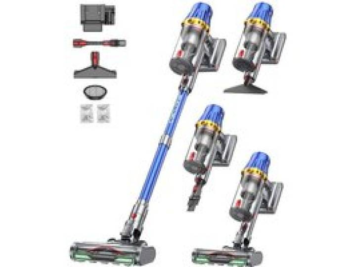 Aspirateur Balai Sans Fil 600W/58000Pa/75Min Écran Led Intelligent Mode Auto Station De Charge Brosse Anti-Emmêlement Tapis S