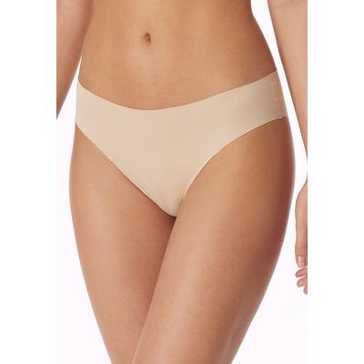 Slip SCHIESSER "Invisible Light", Damen, Gr. 40, beige (sand), Single Jersey, Obermaterial: 70% Polyamid, 30% Elasthan, eng, Unterhosen Slip, mit flach verklebten Seitennähten