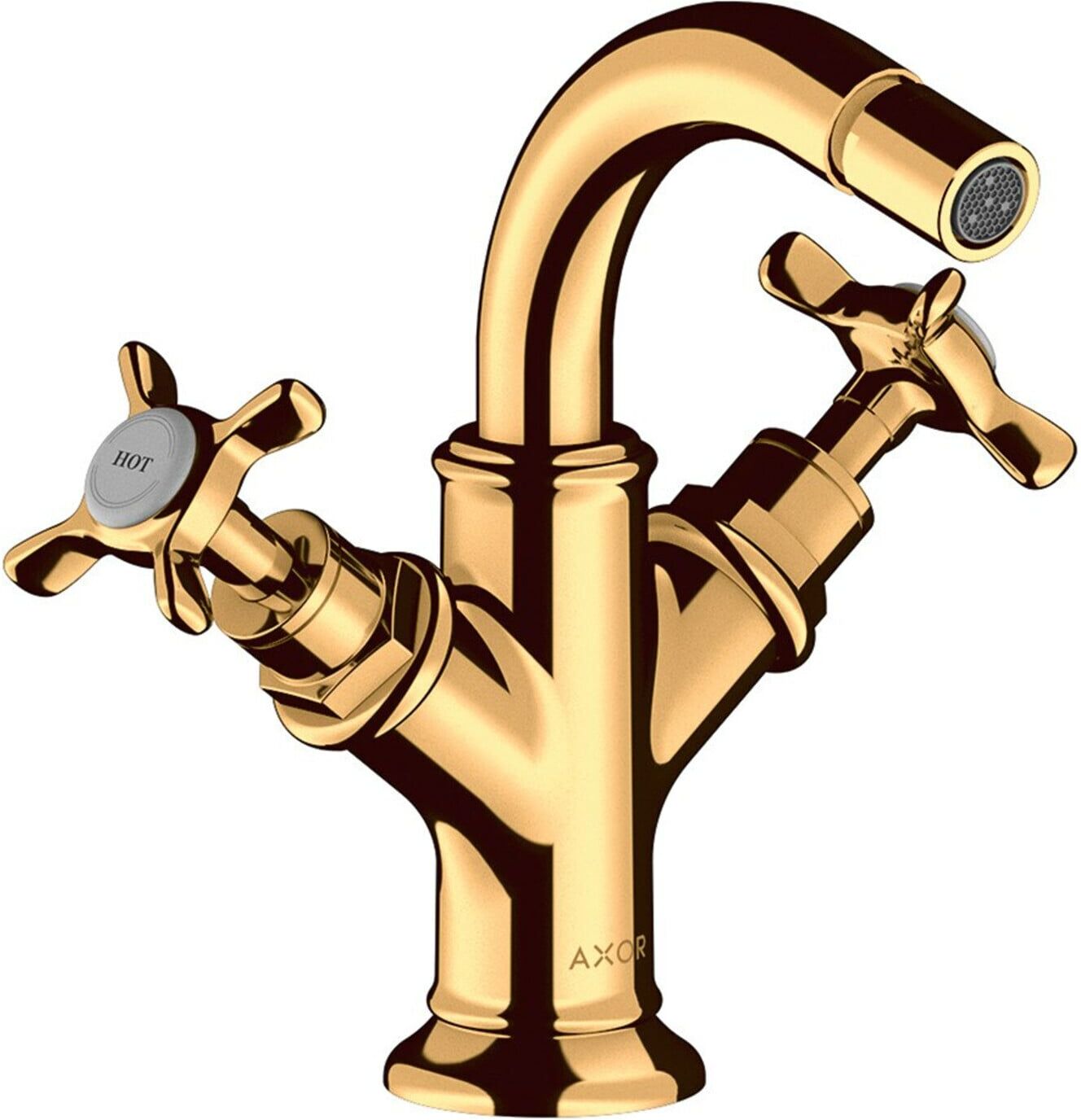 Hansgrohe 2-G-Bidet-Armat Axor Montreux A 104mm, m Kreuz, ZugstAblGar, po g opt (16520990)