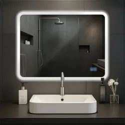 CLP Badspiegel Jericho mit Beleuchtung, Bluetooth-Lautsprecher, Anti-Beschlag Badezimmerspiegel, Wandspiegel LED dimmbar, 3 Licht-Modi