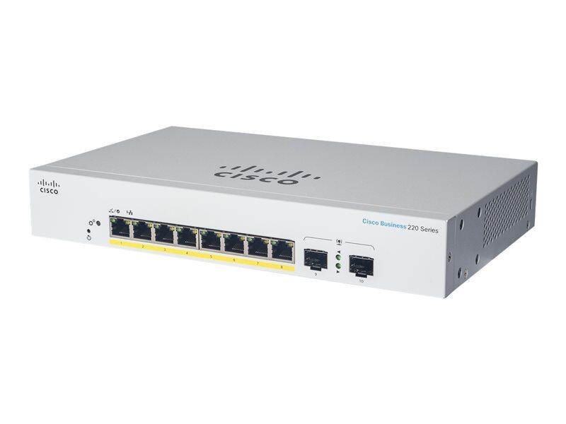 Cisco Switch Business 220-Series 10-Port 1GbE smart managed CBS220-8T-E-2G-EU