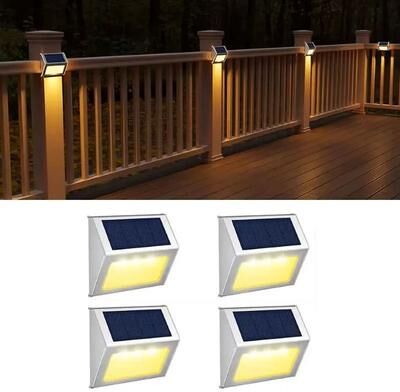 Uplift Picks Solar Deck Fence Lights Brighten Pools Gardens Patios Without Outdoor Wiring warm (4 Pcs)