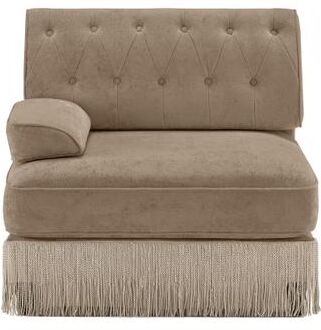 Loedds 38.39-inch Chesterfield Velvet Modular Sofa Seat with Ottoman, Button Tufting and Individual Seat Cushions