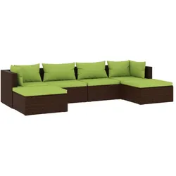 vidaXL, Gartenlounge, Mikkel (2x Eckteil + 2x Mittelteil + 2x Fussstütze)