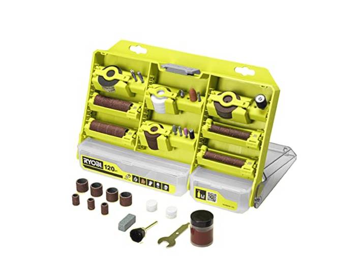 RYOBI - Coffret 120 Accessoires Mini-Outil - RAR800K-120 - Gravure\, Polissage\, Ponçage\, Précision\, Compatible Dremel