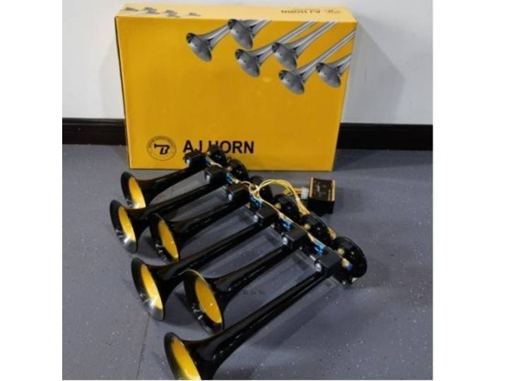 Klaxon musical pour voiture à 6 tubes et 36 sons, klaxon électronique pour camion, tube métallique, klaxon musical à air avec bouton de commande, universel