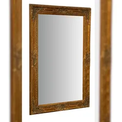 BISCOTTINI INTERNATIONAL ART TRADING Biscottini Schlafzimmerspiegel 60x4x90 cm - Rechteckiger Badezimmerspiegel - Goldener Wandspiegel mit Holzrahmen - Dekorative Wandspiegel