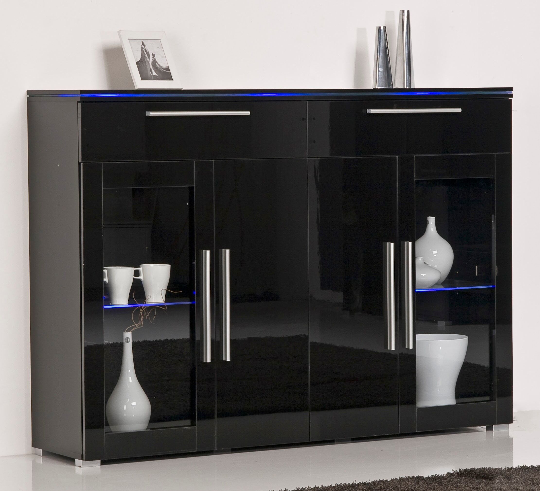 Highboard HÖLTKEMEYER "Line", schwarz, Sideboards, Highboard, Breite 140 cm