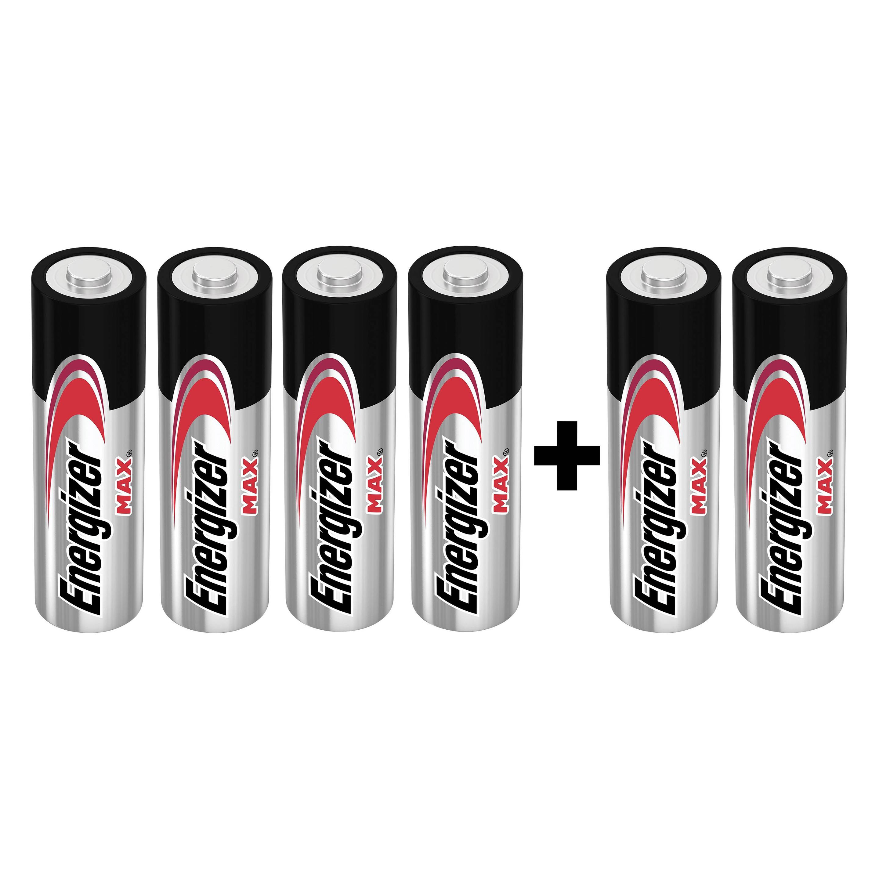 Energizer Max Alkaline Mignon-Batterien, 4 + 2 gratis (6 Stk., AA) (E301534200)