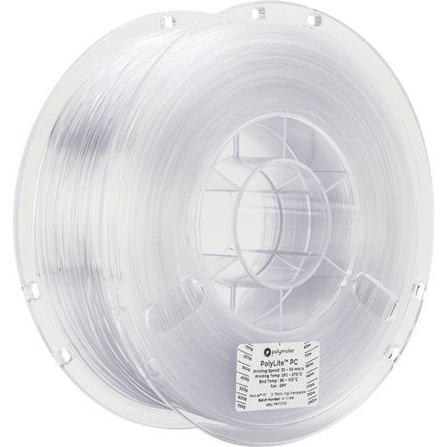 Polymaker PC01001 PolyLite Filament PC (Polycarbonat) hohe Steifigkeit, hitzebeständig 1.75mm 1000g Transparent 1St.