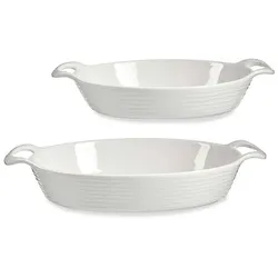 San Ignacio VESSIA - Set aus 2 ovalen Tabletts mit Griffen 36 x 23,5cm