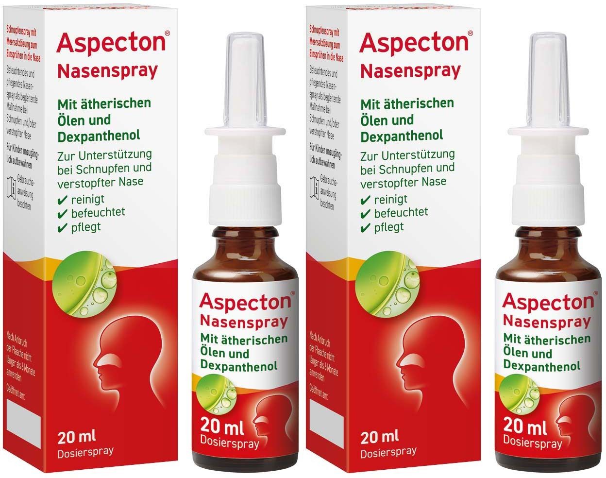 Aspecton Nasenspray entspricht 1,5% Kochsalz-Lsg. 2x 2x20 ml