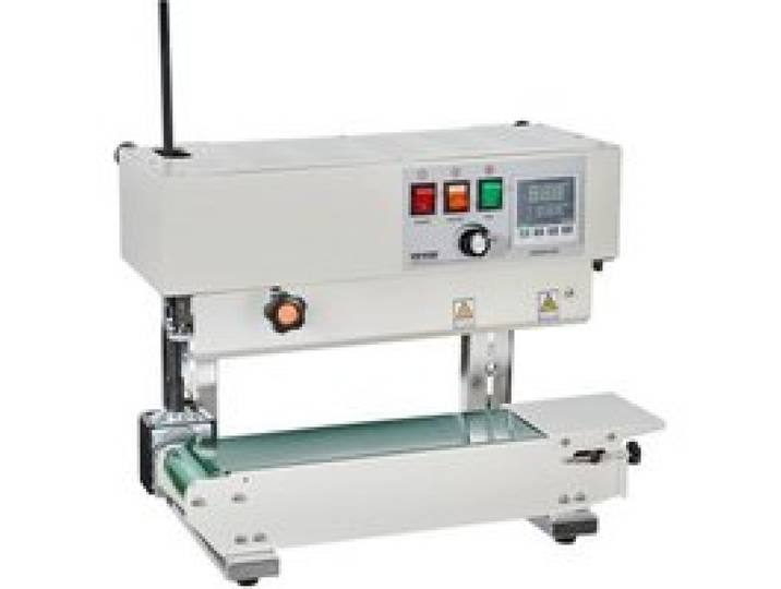 VEVOR Machine de scellage de sacs en continu, largeur de scellage 6-12 mm, scelleuse à bande verticale acier au carbone avec contrôle numérique température, pour films sacs en plastique 0,02-0,8 mm