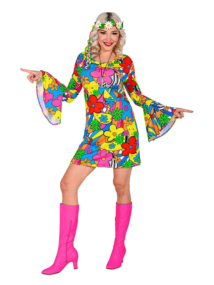Carnival Party Kostümkleid "60er Jahre Hippie" in Bunt - M