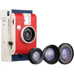 Lomography ’Instant, Sofortbildkamera, Blau, Rot, Weiss
