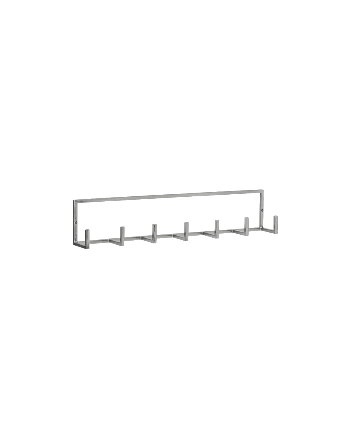 House Doctor Rack kapstok zilver met metalen strip en verdeelde haken, B/D/H: 60 x 12 x 7 cm