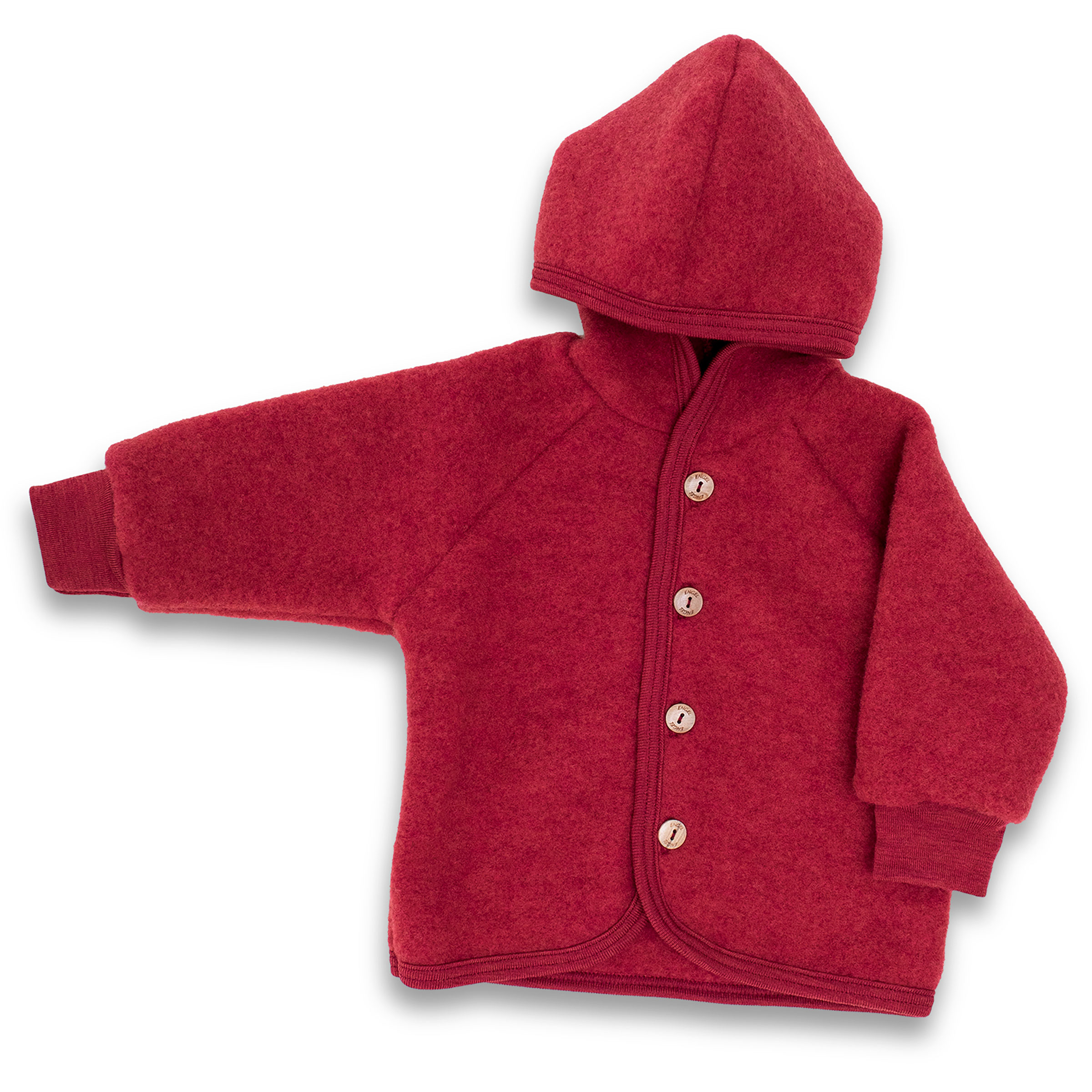 Engel Wollfleece Kinder Freizeitjacke, Parkas rot Größe 110 Trekking Hautfreundlich Merinowolle