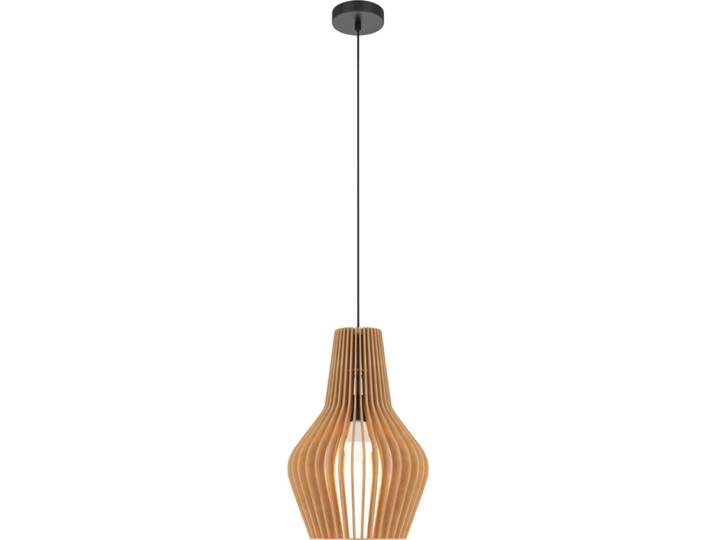 Schwarze Hängeleuchte mit Holzschirm Ø30cm Wurzeln 1xE27 40W Maytoni