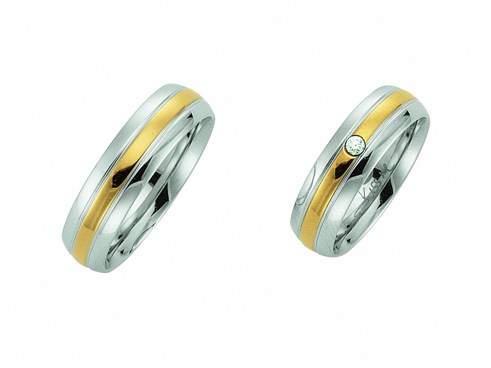 Partnerring ADELIA´S "Damen Edelstahl Freundschaftsring mit Zirkonia" Gr. 50, silber, Fingerringe, Damen, 50,mit Zirkonia, Edelstahl, mit Zirkonia Edelstahlschmuck für Damen