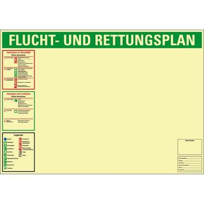 PERMALIGHT power langnachleuchtend Flucht- und Rettungswegplan, im Rahmen, Kunststoff, 594x420mm, ASR DIN EN ISO 7010