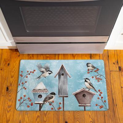 Evergreen "Snowbirds Bird Houses Anti-Fatigue Door Mat - 30"" x 18"""
