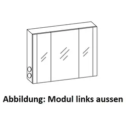 Artiqua LED-Spiegelschrank , Stahlgrau, 071-SET-2-92-LA-88 071-SET-2-92-LA-88