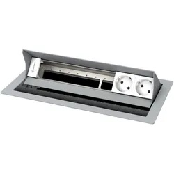 Kindermann CablePort Standard2 6-fach - 2x Strom - Tischeinbau - RAL 9006 - 7492...