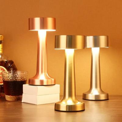 Uplifted Finds Retro Rechargeable Touch Metal LED Table Lamp 3 Color Dimmable Ambient Night Light For Bar Restaurant Home Decor Retro Rechargeable Touch Metal LED Table Lamp 3 Color Dimmable Ambient Night Light For Bar Restaurant Home Decor