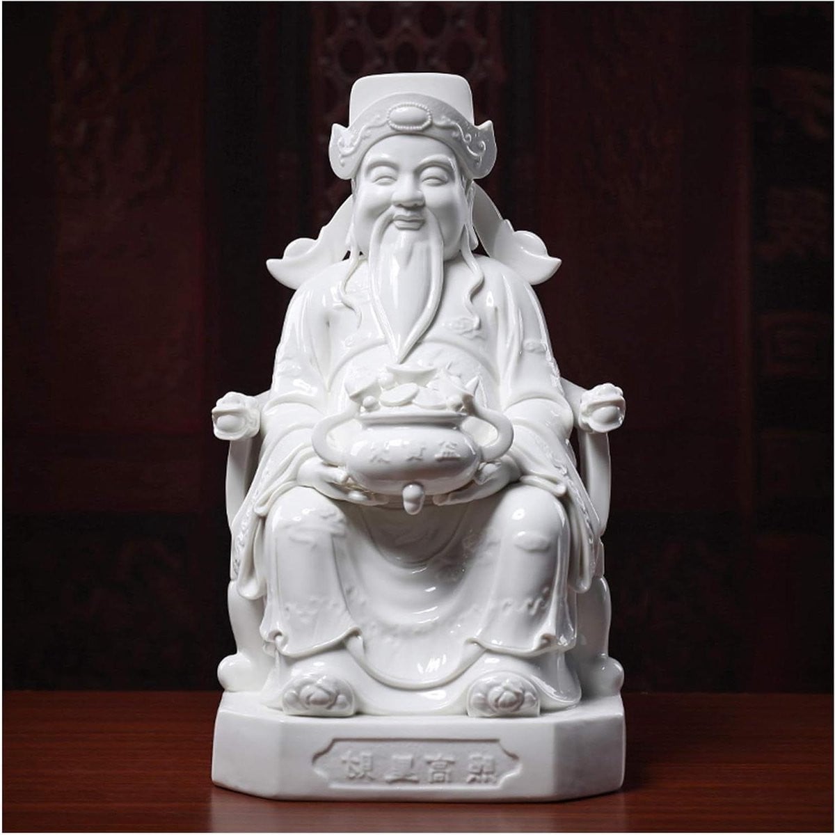 Wit Keramisch Boeddha Statuut voor Tafeldecoratie XS