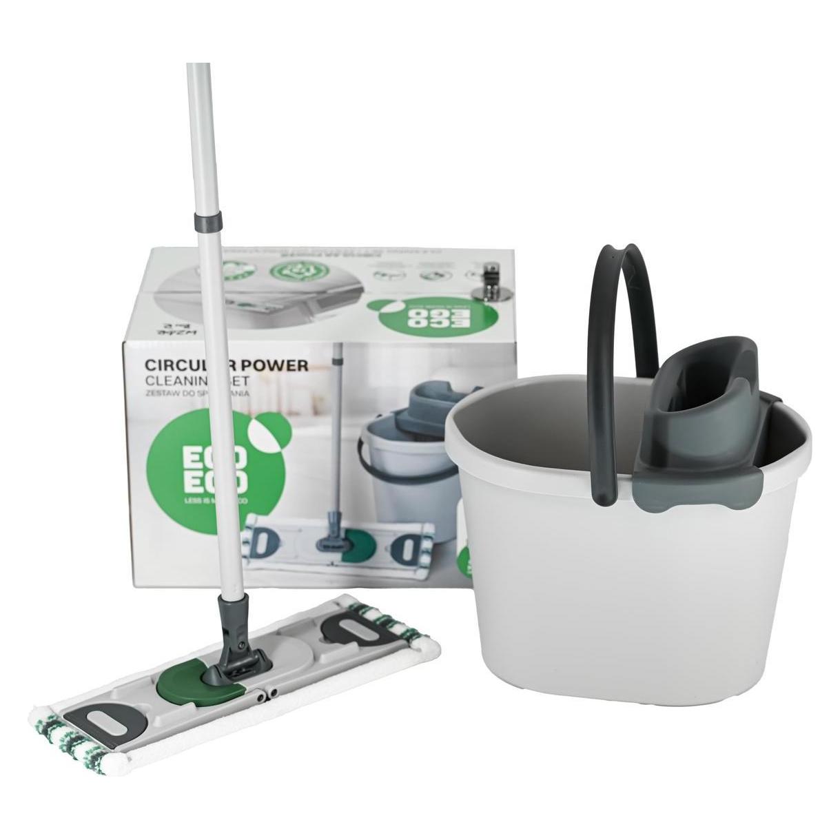 York Circular Power Reinigungsset - Eco Ego-Serie - 13-Liter-Eimer - Mikrofasermopp - Teleskopstiel (ECO EGO)
