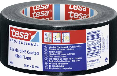 Tesa 04688-00042-00 Reparaturband tesa Professional Schwarz (L x B) 25m x 50mm 1St.