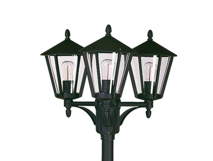 Albert Leuchten 3-flammige Landhaus-Mastleuchte 680, schwarz MASTL, schwarz, Aluminium, Landhaus / Rustikal