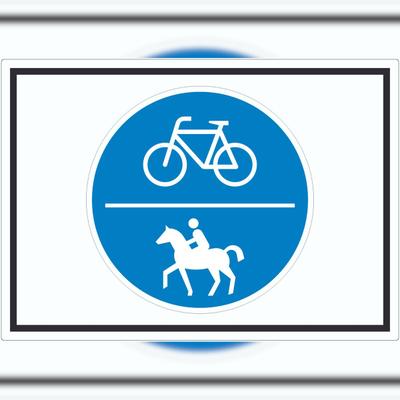 HB-Druck Aufkleber Rad- und Reitweg Symbol A4 (210x297mm)