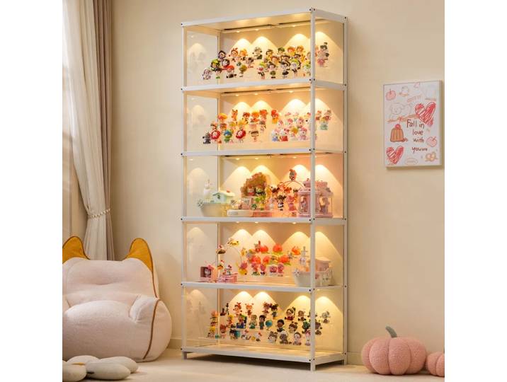 Vitrine multifonctionnelle pour figurines, présentoir anti-poussière transparent pour modèles de jouets et boîtes mystères