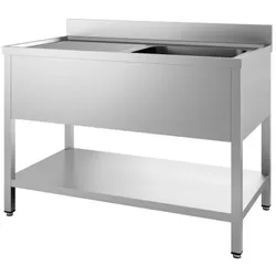 Combisteel Spültisch 1 Becken rechts mit Grundboden Edelstahl 1200x700x850mm