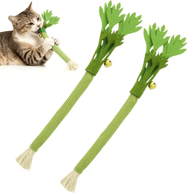 Inspire Curations CrunchyCelery Catnip Chew & Kicker Toy For Dental Care 2pcs