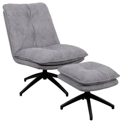 Cantus Sessel drehbar mit Hocker LEVI - B/H/T ca. 65.00x93.00x82.00