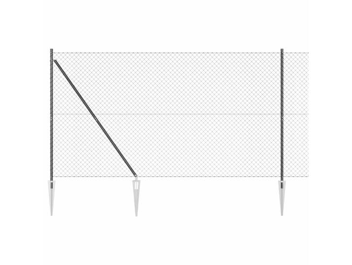 vidaXL Maschendrahtzaun mit Stacheln 25 x 1,6 m Grau Netz