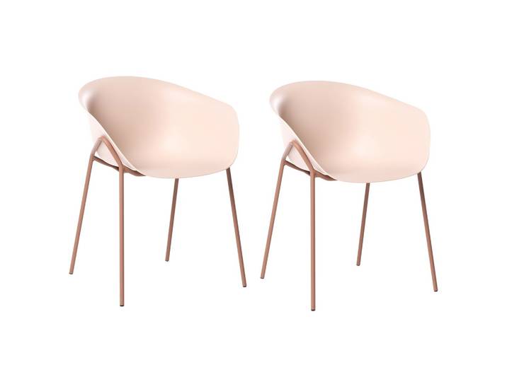 GARTENSTUHL 2er-Set Kunststoff Beige Meteora