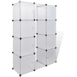 vidaXL Modularer Schrank mit 9 Fächern 37x115x150 cm Weiß