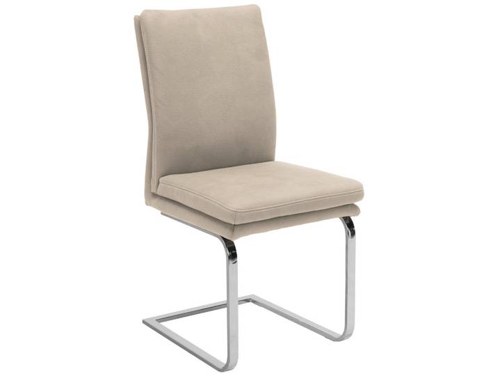 Novel Schwingstuhl, Chrom, Sand, Metall, Uni, U-Form, 47x100x64 cm, Lederauswahl, Stoffauswahl, Esszimmer, Stühle, Esszimmerstühle, Schwingstühle