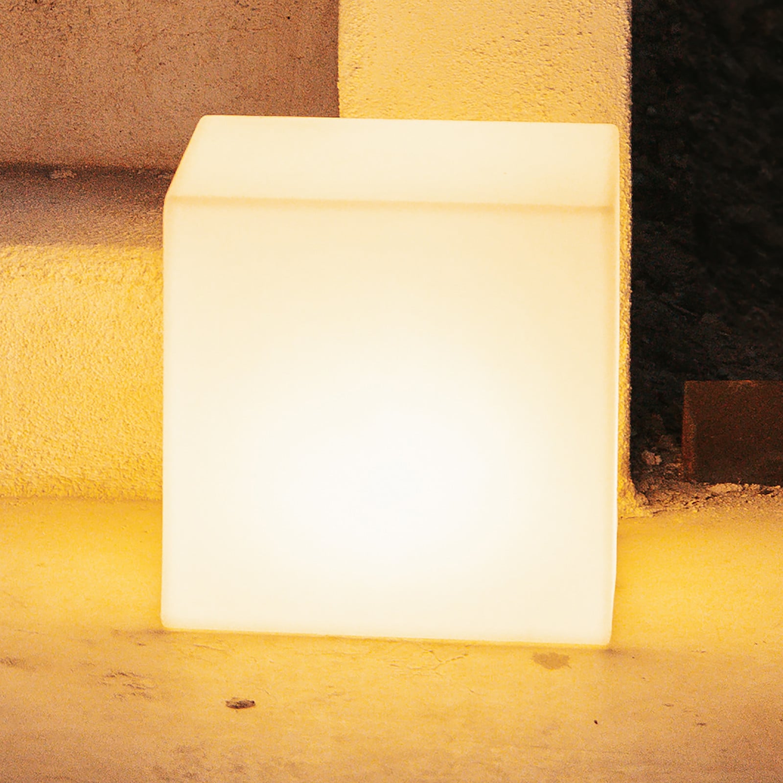 home24 Solar-padverlichting Cuby type A wit, 43 x 43 cm