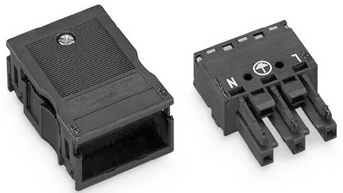 WAGO 770-103 Netz-Steckverbinder WINSTA MIDI Buchse, gerade Gesamtpolzahl: 2 + PE 25A Schwarz 25St.
