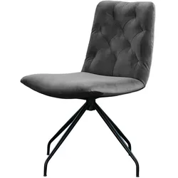 DREHSTUHL NEW CHARME Steingrau Velvet (1er-Set)
